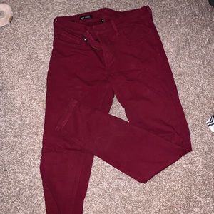 Dark red skinny jeans!